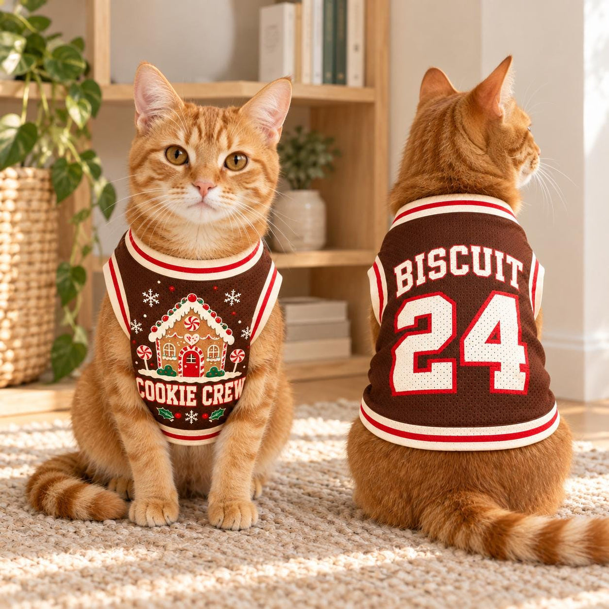 Gingerbread Pet Jersey - Personalized Dog Name Number Shirt - image 3