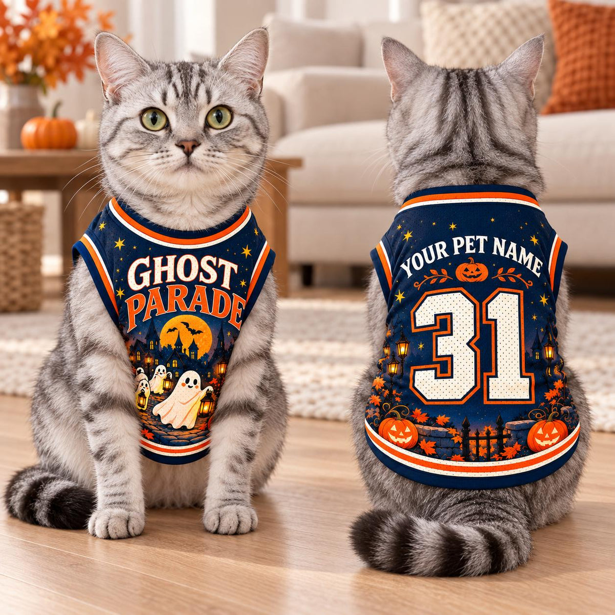 Ghost Parade Pet Jersey - Personalized Dog Name Number Shirt