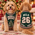 Merry & Bright Pet Jersey - Personalized Dog Name Number Shirt - image 4