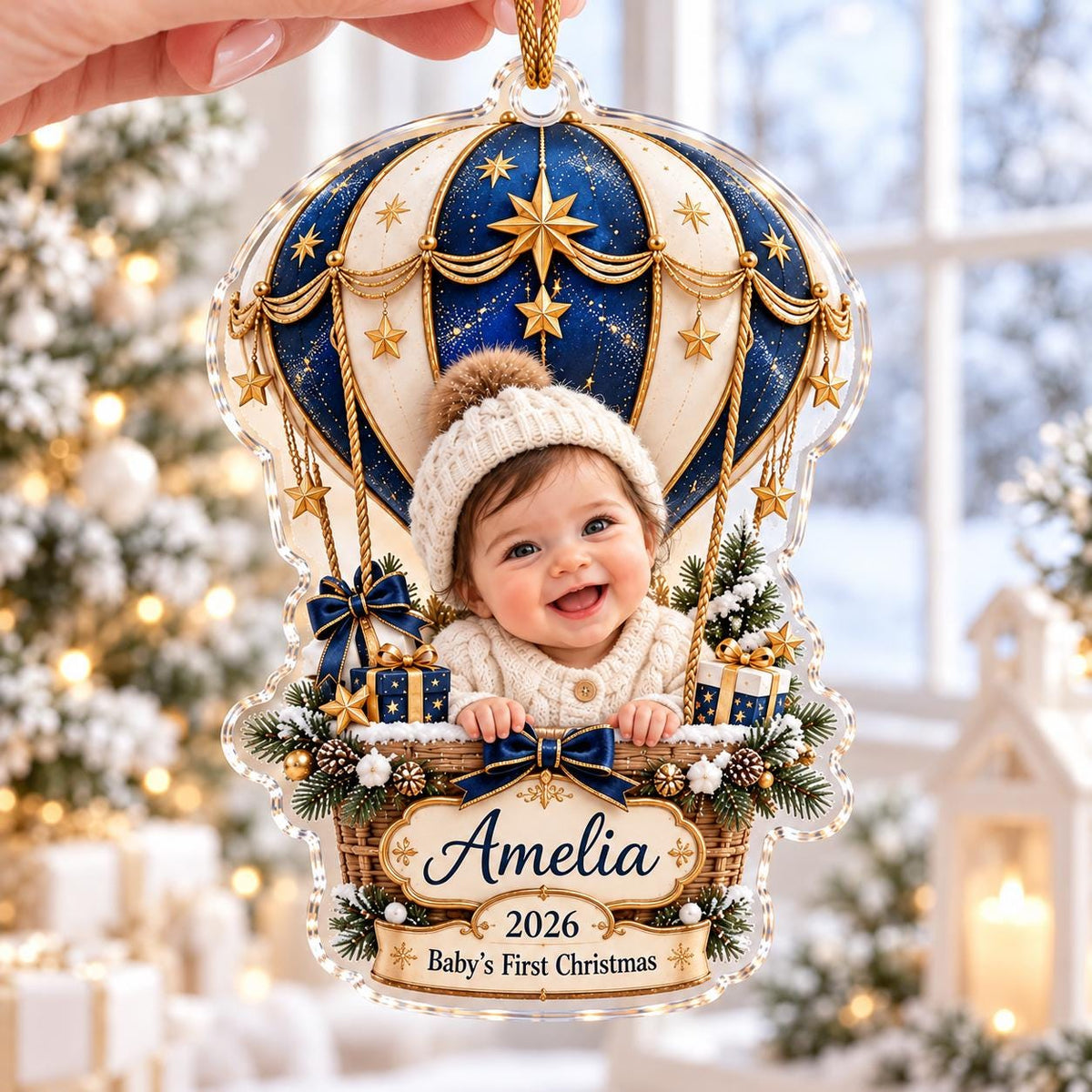 Baby First Christmas Ornament - Personalized Photo Acrylic Ornament - image 3
