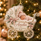 Baby Carriage Ornament - Personalized Photo Acrylic Keepsake - image 5
