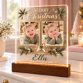 First Christmas Photo Lamp - Personalized Baby Acrylic Plaque