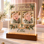 First Christmas Photo Lamp - Personalized Baby Acrylic Plaque