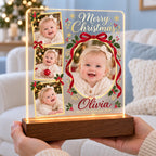 Christmas Photo Collage Lamp - Personalized Baby Acrylic Plaque - image 4