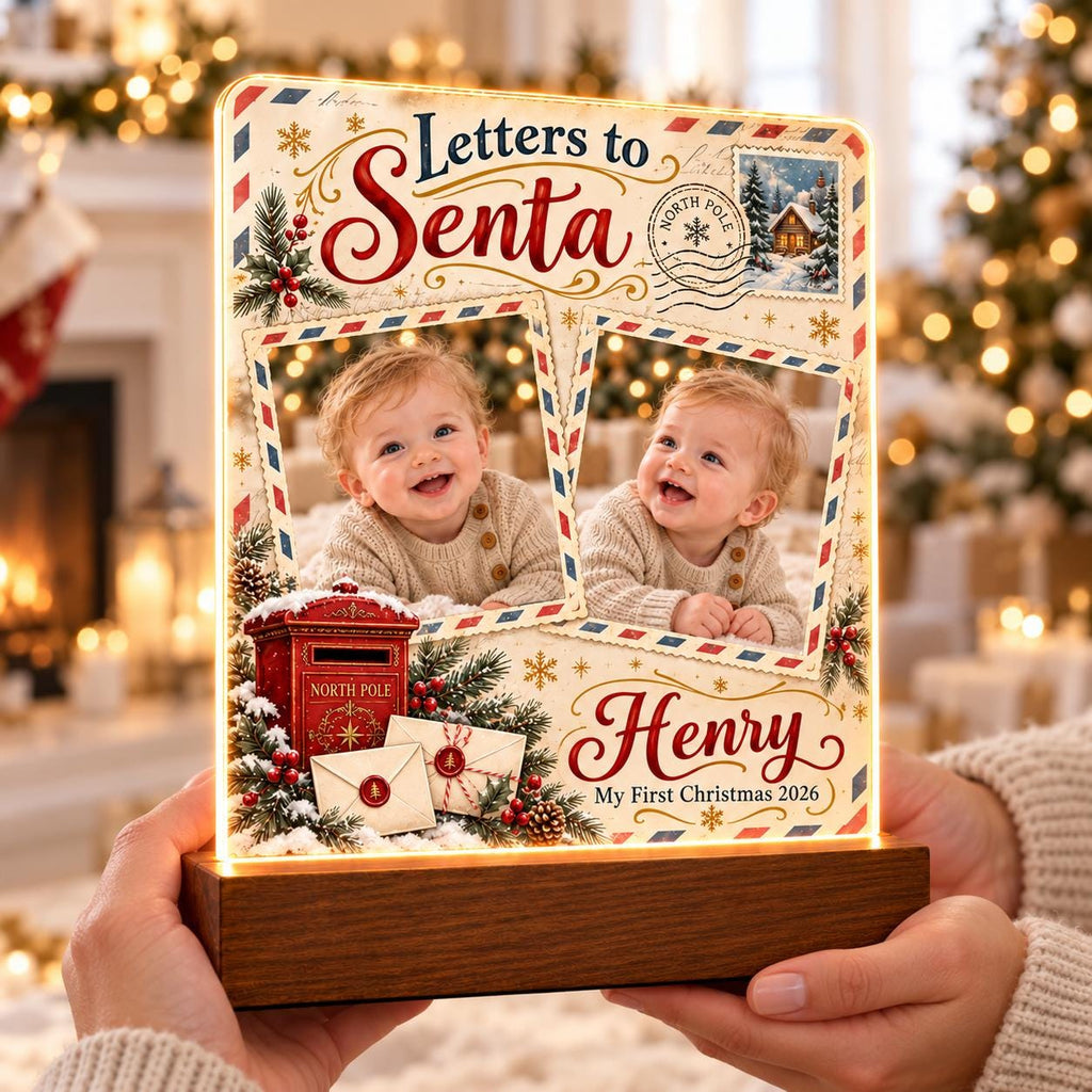 Letters to Santa Photo Lamp - Personalized Baby Acrylic Plaque - image 4