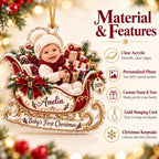 Christmas Sleigh Ornament - Personalized Baby Photo Acrylic Keepsake - image 7
