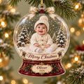 Snow Globe Baby Ornament - Personalized Photo Acrylic Keepsake