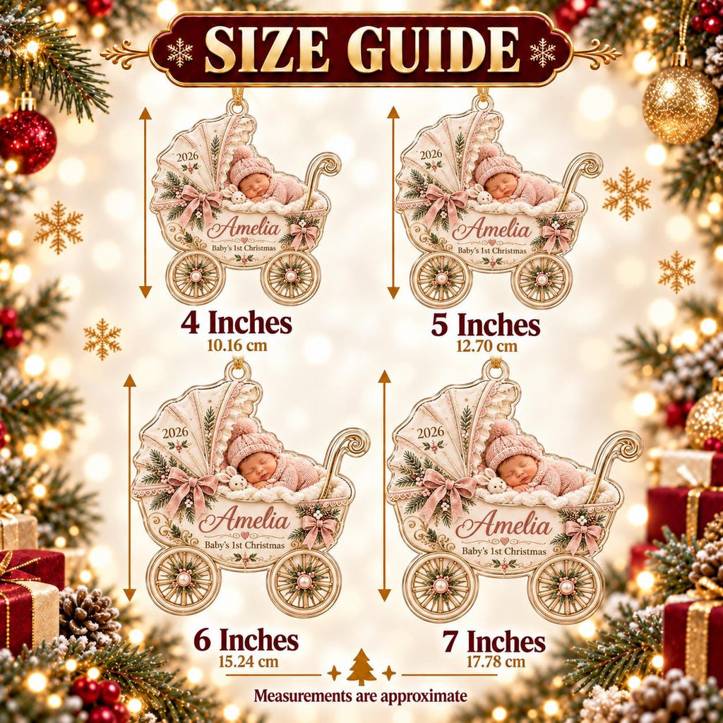 Baby Carriage Ornament - Personalized Photo Acrylic Keepsake - image 8